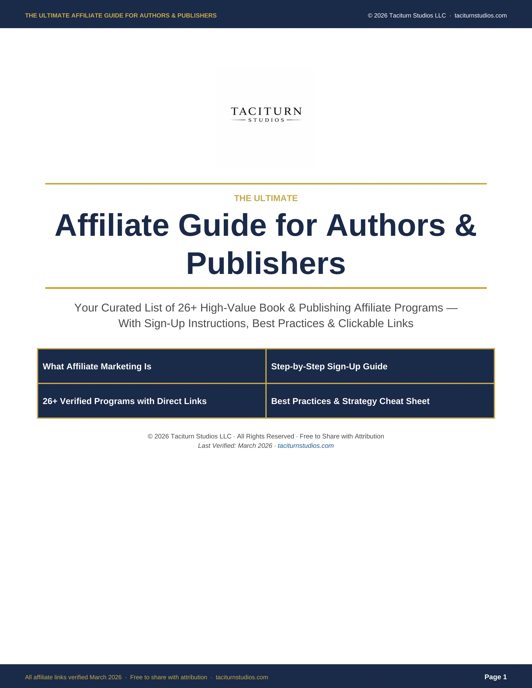 The Ultimate Affiliate Guide for Authors & Publishers — cover preview